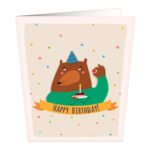 Birthday Brown Bear Greeting Card