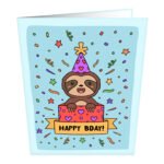 Birthday Sloth Greeting Card