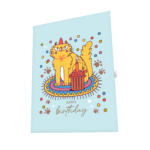 Crazy Birthday Cat Greeting Card