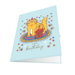 Crazy Birthday Cat Greeting Card