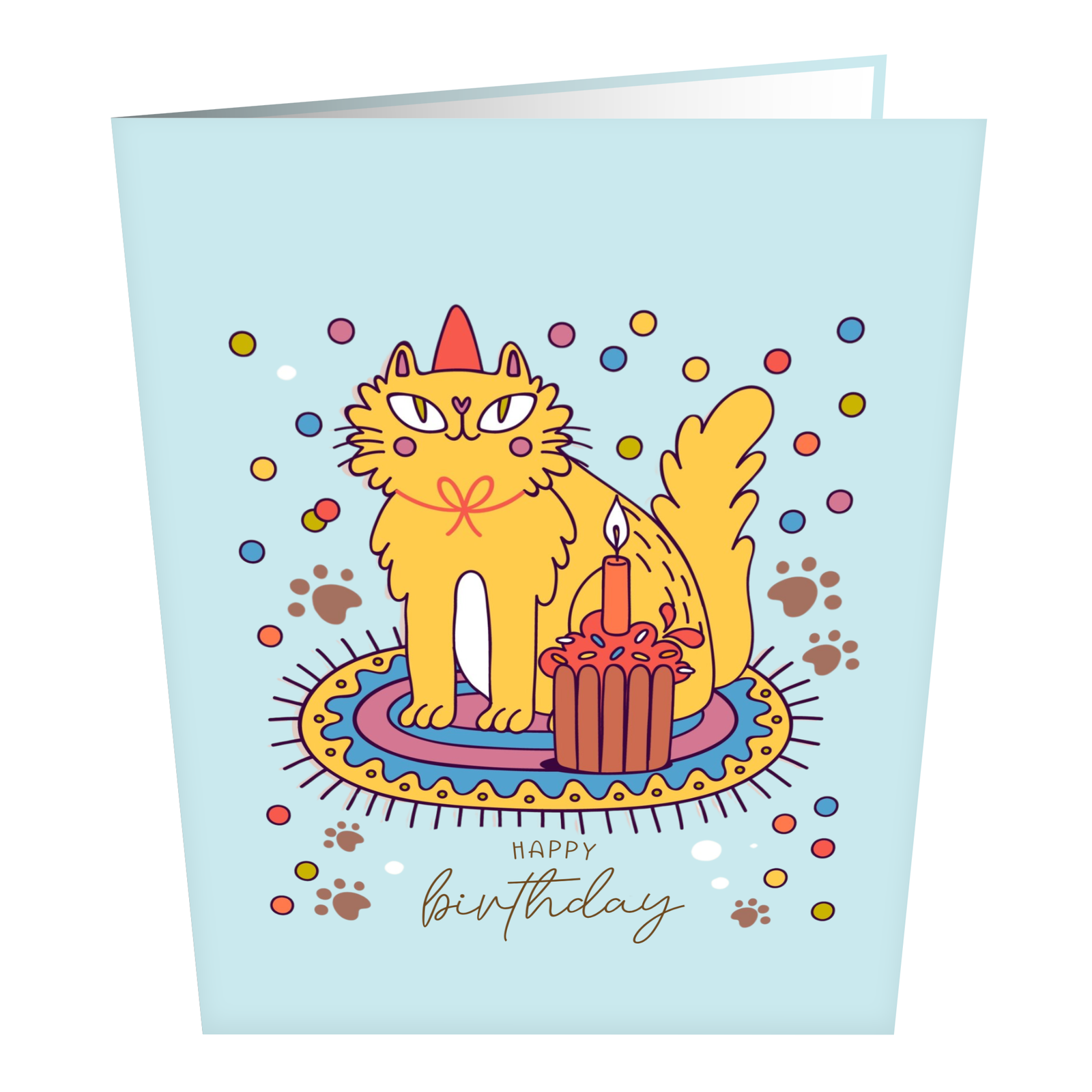 Crazy Birthday Cat Greeting Card