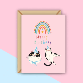 Chuppy B'Day Cat Greeting Card