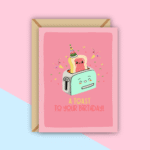 Toasting Birthday Greeting Card