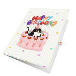 Lazy B’Day Cat Greeting Card (1)