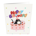 Lazy B’Day Cat Greeting Card (1)