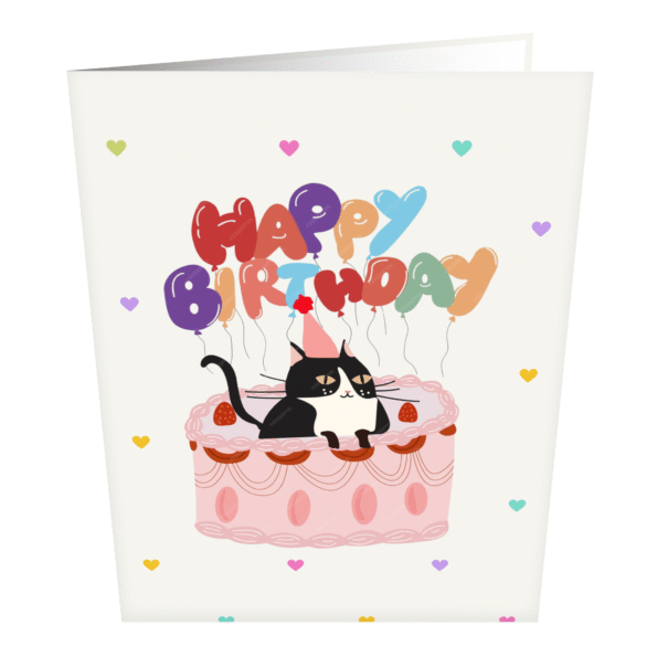 Lazy B'Day Cat Greeting Card