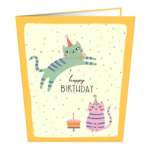Meowing B’Day Cat Greeting Card