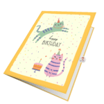 Meowing B’Day Cat Greeting Card