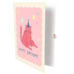 Pink Birthday Cat Greeting Card