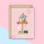 Xmas Cats House Greeting Card